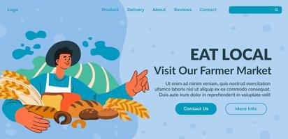 äta lokal, besök vår jordbrukare marknadsföra, hemsida sida