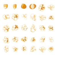 Popcorn-Kerntypen und Prozess des Popping-Vektors vektor