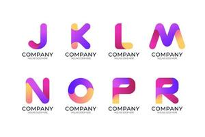 alfabet lutning slät företag logotyp packa ii vektor