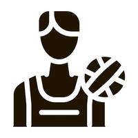 männliche Volleyballspieler Symbol Vektor-Glyphen-Illustration vektor