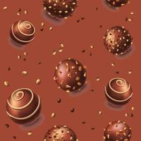 efterrätt och sötsaker, choklad godis med grädde vektor