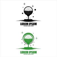 Golfer- und Golfball-Logo-Grafikdesign vektor