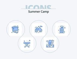 Sommerlager blau Icon Pack 5 Icon Design. . Gas. Kocher. Koch. Berg vektor