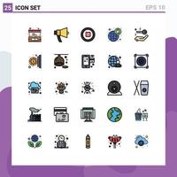 Aktienvektor-Icon-Pack mit 25 Zeilenzeichen und Symbolen für Schlüsseltasche Lautsprecher Shopping E-Commerce editierbare Vektordesign-Elemente vektor