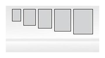 Fotorahmen isoliert auf weißem Hintergrund, Vektorset mit schwarzen quadratischen Rahmen. leerer rahmen für ihr design. vektor