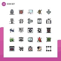 Lager Vektor Icon Pack mit 25 Linienzeichen und Symbolen für Laternendekoration Zielfeier Schnittstelle editierbare Vektordesign-Elemente