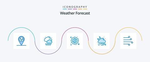 Wetterblau 5 Icon Pack inklusive Wind. Klima. Wetter. Schlag. Wetter vektor