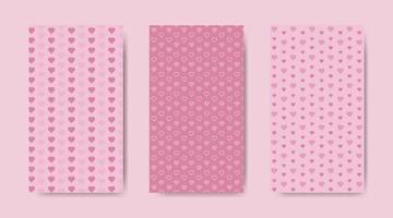 platt design med hjärta och kärlek element för valentines dag mönster samling vektor