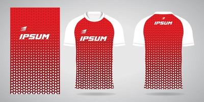 rote weiße Sporttrikotschablone für Mannschaftsuniformen und Fußball-T-Shirt Design vektor
