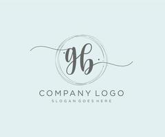 anfängliches gb feminines logo. verwendbar für Natur-, Salon-, Spa-, Kosmetik- und Schönheitslogos. flaches Vektor-Logo-Design-Vorlagenelement. vektor