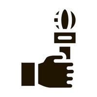 hand mikrofon ikon vektor glyf illustration