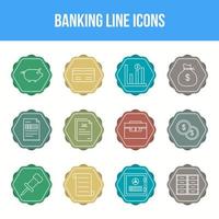 einzigartiges Banking-Line-Icon-Set vektor