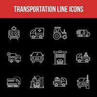 einzigartige Transportlinie Icon-Set