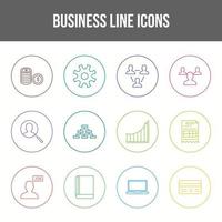 einzigartige Business-Line-Icon-Set vektor