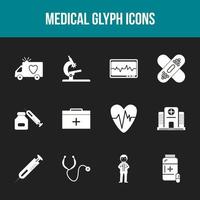 einzigartiges medizinisches Glyphen-Icon-Set vektor