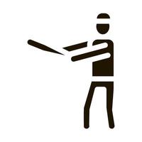 Baseball-Gamer-Symbol-Vektor-Glyphen-Illustration vektor