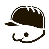 Baseball-Helm-Symbol-Vektor-Glyphen-Illustration vektor