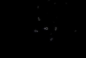 dunkelschwarzer Vektorhintergrund mit Geschlechtssymbolen. vektor