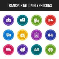 einzigartiges Transport-Glyphen-Icon-Set