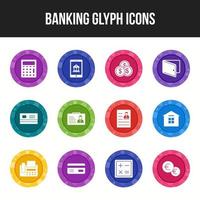 einzigartiges Banking-Glyphen-Icon-Set vektor