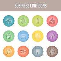 einzigartige Business-Line-Icon-Set vektor