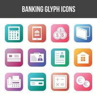 einzigartiges Banking-Glyphen-Icon-Set vektor