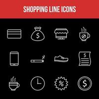 einzigartige Shopping-Linie-Icon-Set vektor