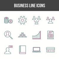 einzigartige Business-Line-Icon-Set vektor