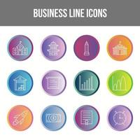 einzigartige Business-Line-Icon-Set vektor