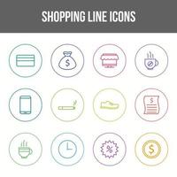 einzigartige Shopping-Linie-Icon-Set vektor