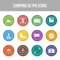 schöne Camping-Vektor-Icon-Set vektor