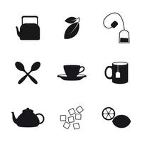 uppsättning av isolerat ikoner på en tehem te vektor