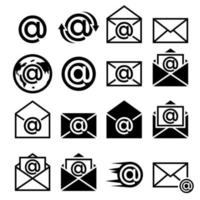 E-Mail-Symbole auf weißem Hintergrund vektor