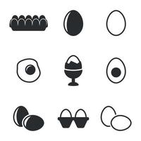 Reihe von isolierten Symbolen auf Eiern eines Themas vektor