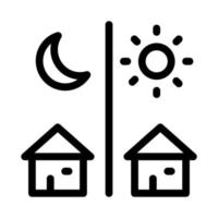 Tag und Nacht Fernarbeit Symbol Vektor Umriss Illustration