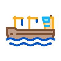 Kran auf Boot Symbol Vektor Umriss Illustration
