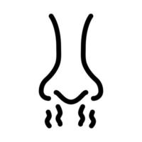 Nase Geruch Dampf Symbol Vektor Umriss Illustration