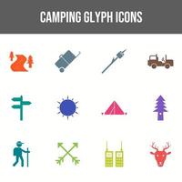 schöne Camping-Vektor-Icon-Set vektor