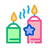 Aromatische brennende Kerzen Symbol Vektor Umriss Illustration