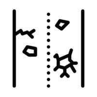 gebrochene Straßensymbol-Vektorumrissillustration vektor
