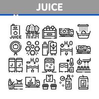 juice produktion växt samling ikoner uppsättning vektor