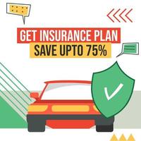 Holen Sie sich einen Versicherungsplan und sparen Sie bis zu siebzig Prozent vektor