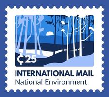 internationell post nationell miljö vykort vektor