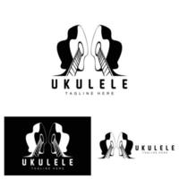 minimalistisk ukulele musik logotyp design, ukulele gitarr vektor. ukelele logotyp design vektor