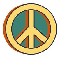 hippie tecken, fred symbol, klistermärke eller ikon vektor