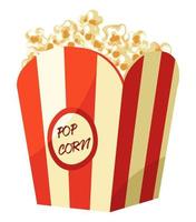 Popcorn im Paket, Snacks zum Ansehen von Filmen vektor