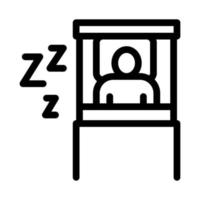 menschliche schlafzeit im bett symbol vektor umriss illustration