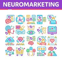 Neuromarketing-Geschäftsstrategie-Symbole setzen Vektor