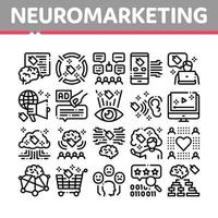 Neuromarketing-Geschäftsstrategie-Symbole setzen Vektor