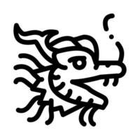 Maske der chinesischen Drachensymbolvektor-Umrissillustration vektor